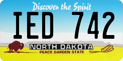 ND license plate IED742