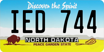 ND license plate IED744