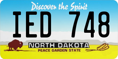 ND license plate IED748
