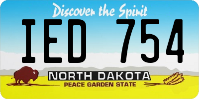 ND license plate IED754