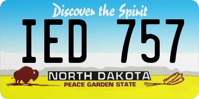 ND license plate IED757