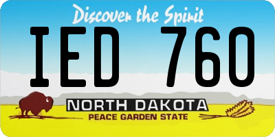 ND license plate IED760