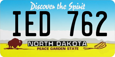 ND license plate IED762