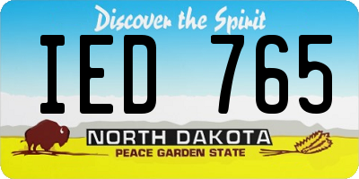 ND license plate IED765