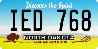 ND license plate IED768