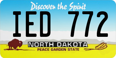 ND license plate IED772