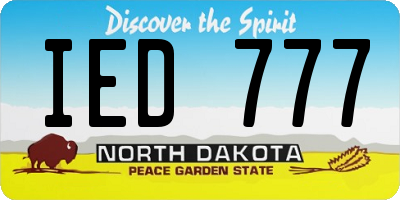 ND license plate IED777