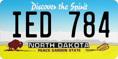 ND license plate IED784