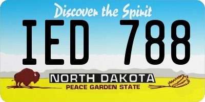 ND license plate IED788