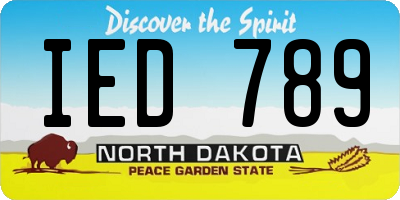 ND license plate IED789