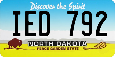 ND license plate IED792