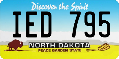 ND license plate IED795