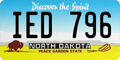 ND license plate IED796