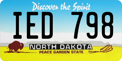 ND license plate IED798