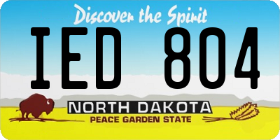 ND license plate IED804