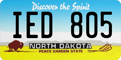 ND license plate IED805