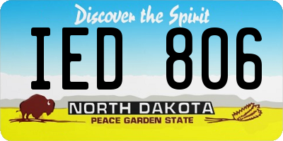 ND license plate IED806