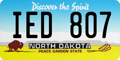 ND license plate IED807