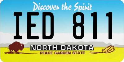 ND license plate IED811