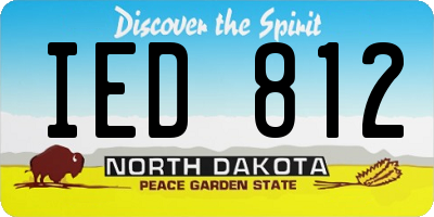 ND license plate IED812