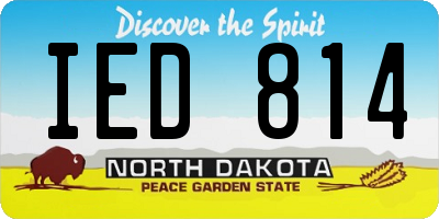 ND license plate IED814