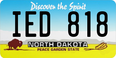 ND license plate IED818