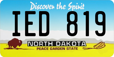 ND license plate IED819