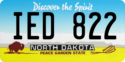 ND license plate IED822