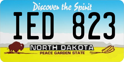 ND license plate IED823