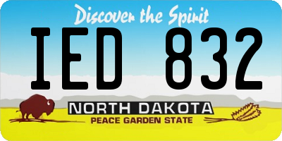 ND license plate IED832