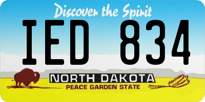 ND license plate IED834
