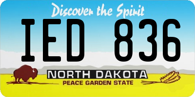 ND license plate IED836