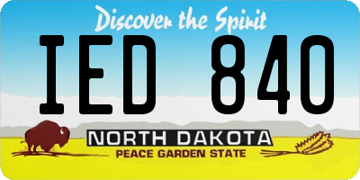 ND license plate IED840