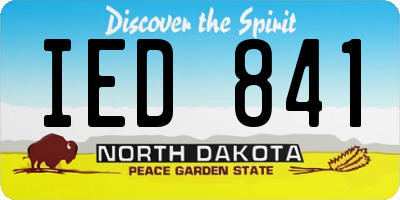 ND license plate IED841