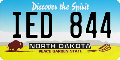 ND license plate IED844
