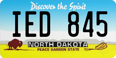 ND license plate IED845