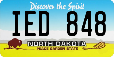 ND license plate IED848