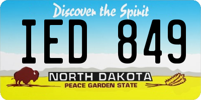 ND license plate IED849