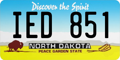 ND license plate IED851