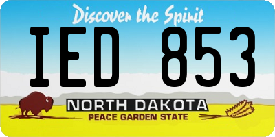 ND license plate IED853