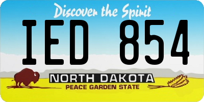 ND license plate IED854