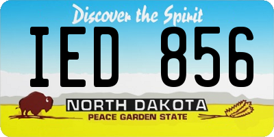 ND license plate IED856