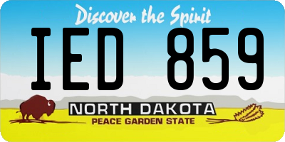 ND license plate IED859