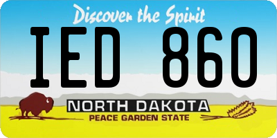 ND license plate IED860