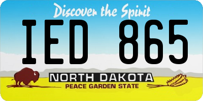 ND license plate IED865