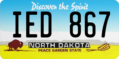 ND license plate IED867