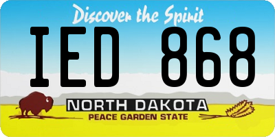 ND license plate IED868