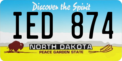 ND license plate IED874