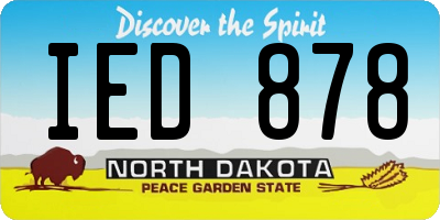 ND license plate IED878