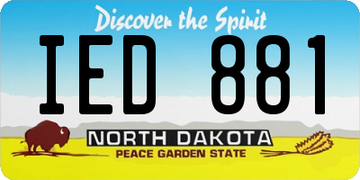 ND license plate IED881